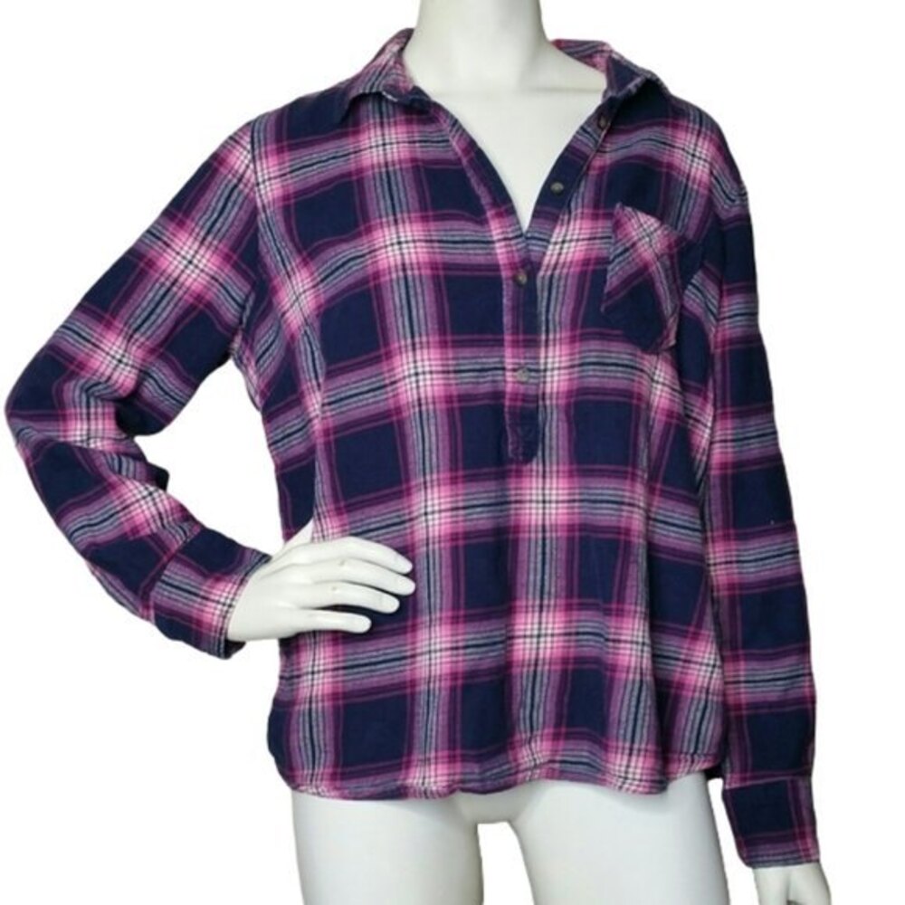 Merona Long Sleeve Pink Flannel Shirt Size XXL